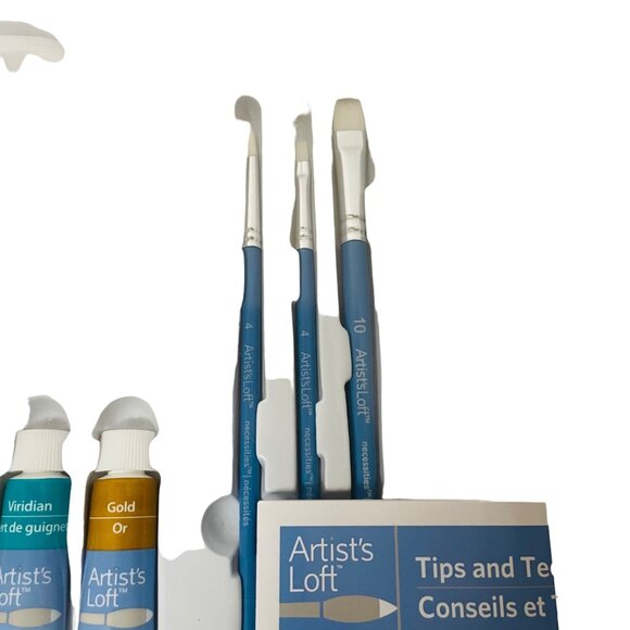 Artist's Loft 12-Piece Acrylic Painting Kit 4 Brushes Paint Palette & Tips - Picture 2 of 8